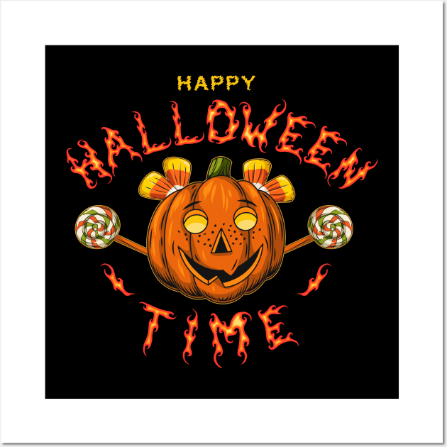 Halloween happy little pumpkin Wall Art by OA_Creation